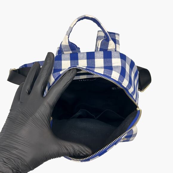 NWOT SKINNY DIP Plaid Mini Backpack (Blue/White) - Picture 11 of 13